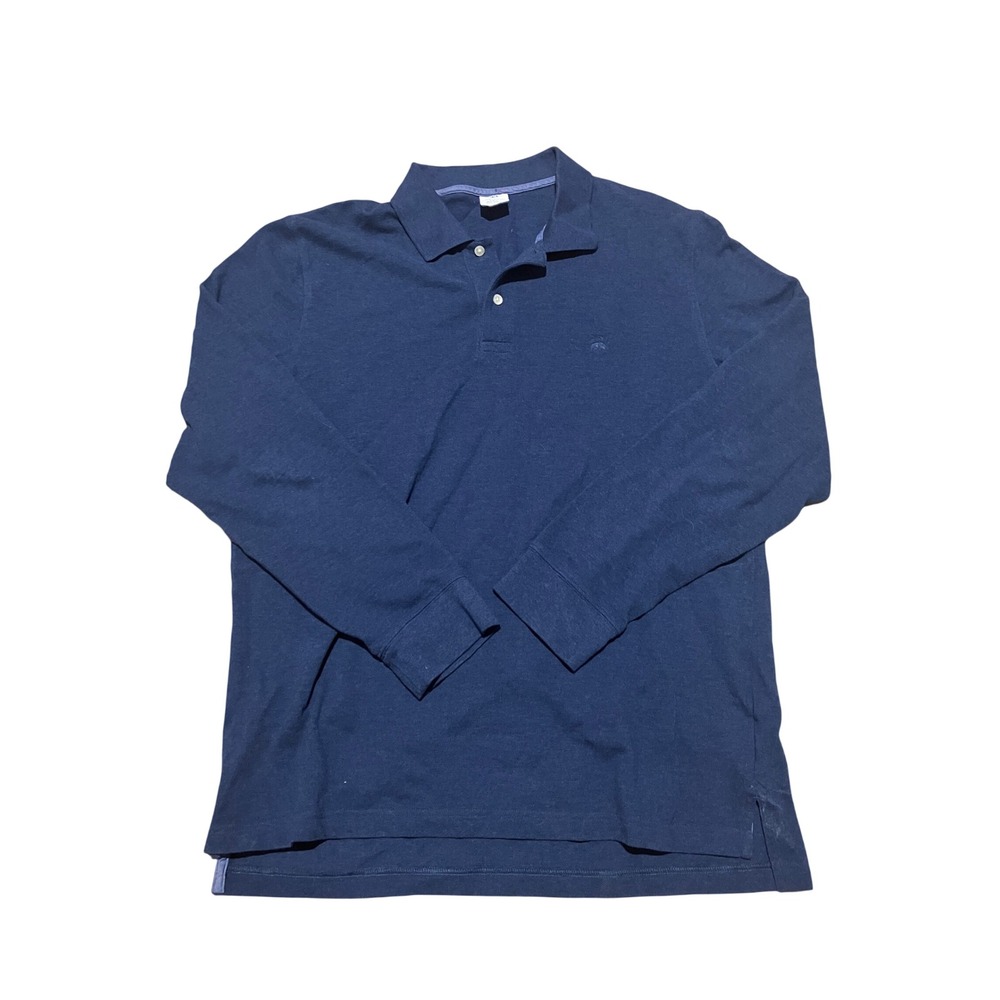 Brooks Brothers‎ Mens XL Navy Blue Long Sleeve Performance Polo Slim Fit Cotton